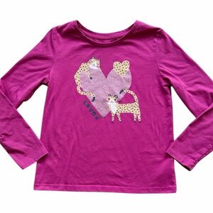 GARANIMALS Magenta Pink Long Sleeve Leopard Heart Shirt